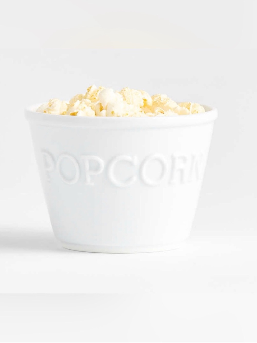 New Crate & Barrel White Ceramic popcorn bowl  - Set of 2